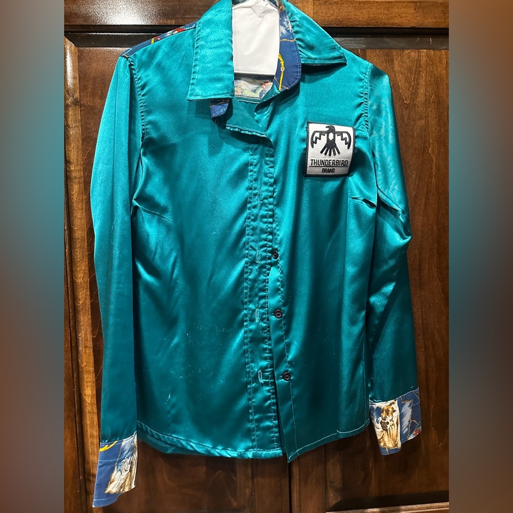 Teal Thunderbird Brand Rodeo Shirt